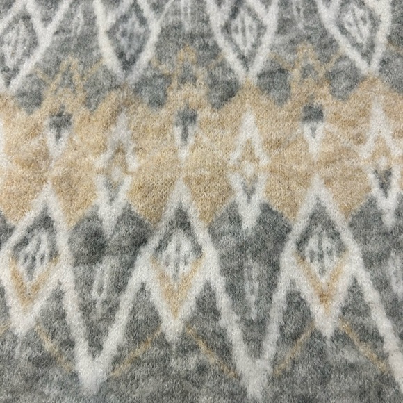 Gap Gray & Yellow Argyle Mock Neck Sweater L - Picture 8 of 8